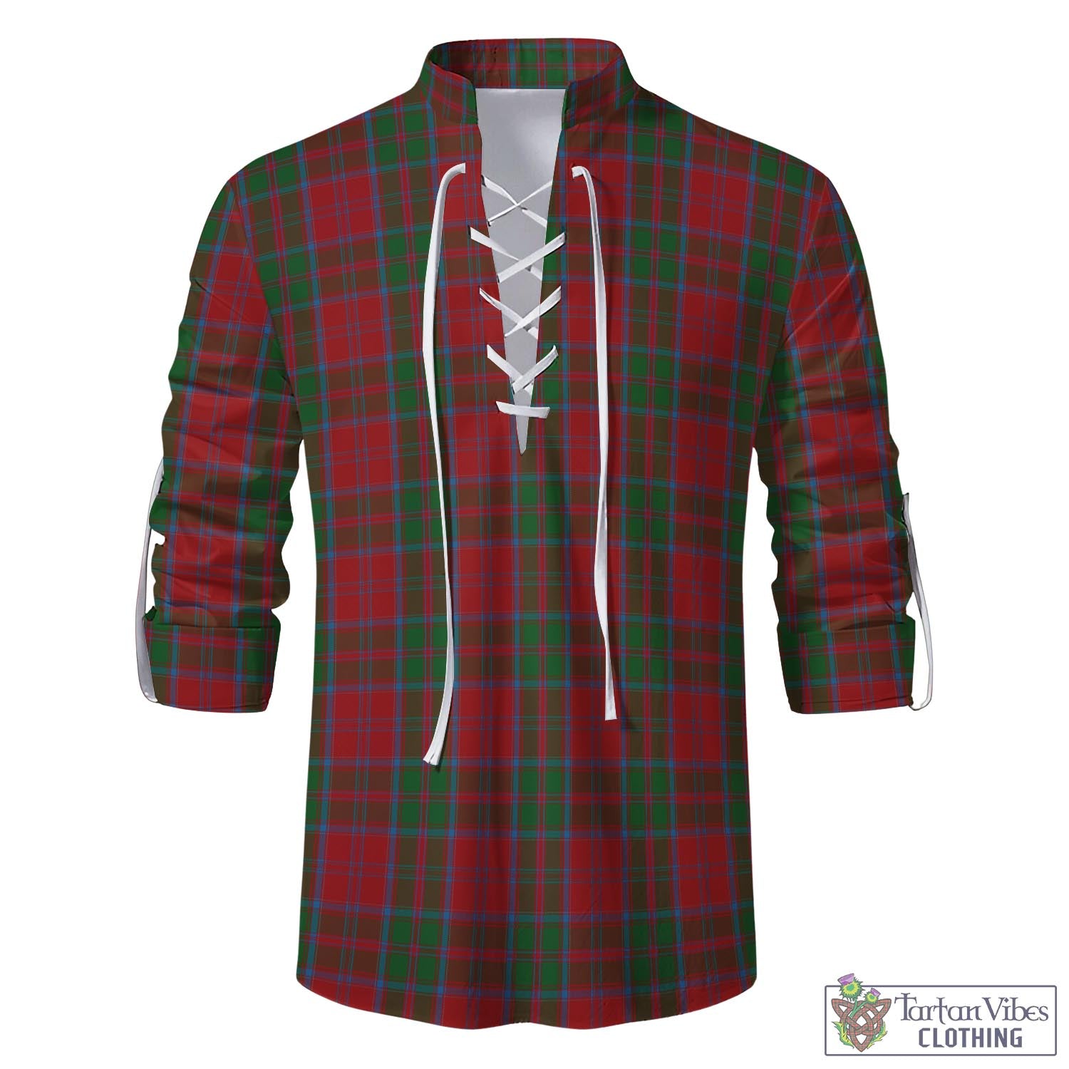 Tartan Vibes Clothing Drummond Tartan Men's Scottish Traditional Jacobite Ghillie Kilt Shirt