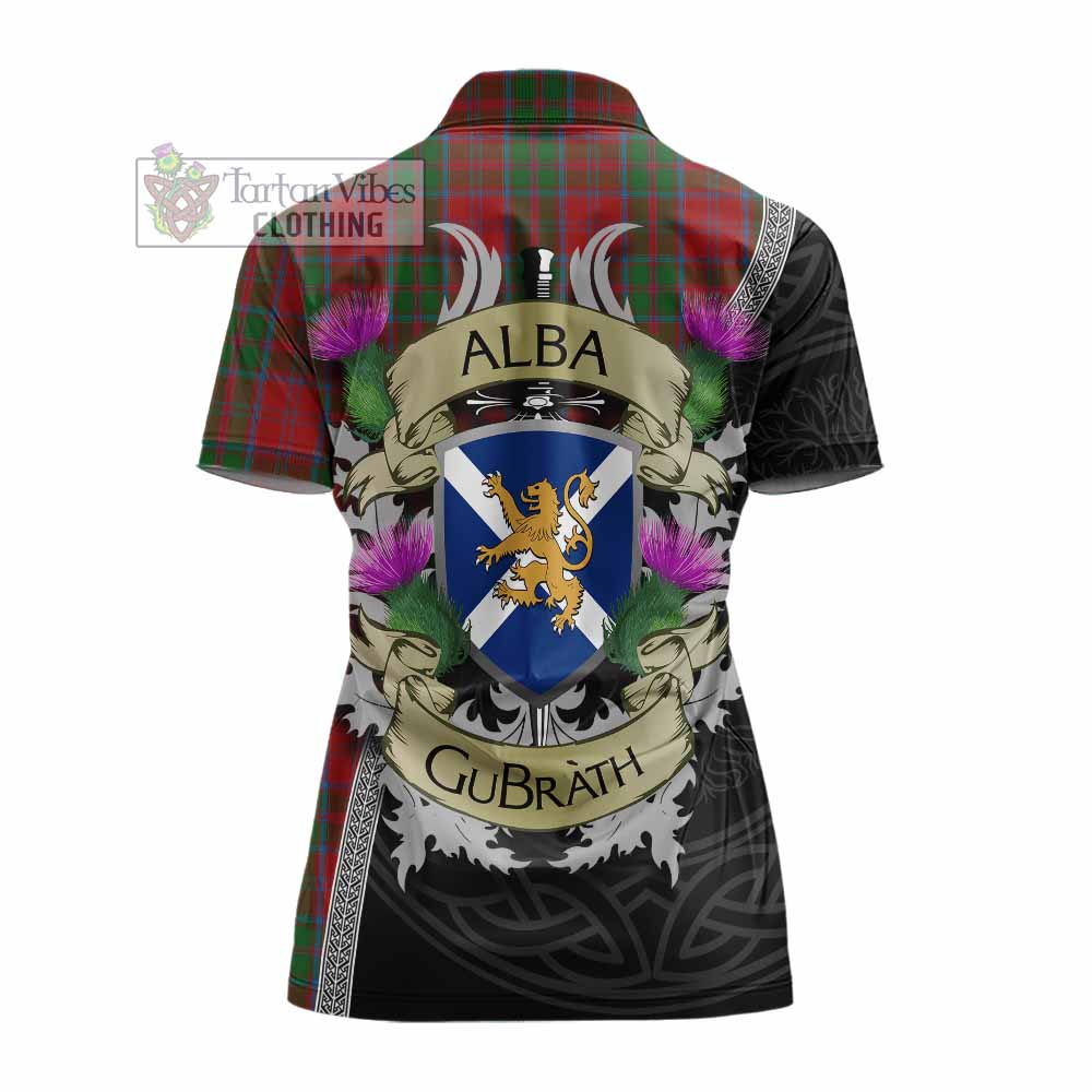 Tartan Vibes Clothing Drummond Tartan Family Crest Women's Polo Shirt Lion Rampant Royal Thistle Shield Celtic Inspired