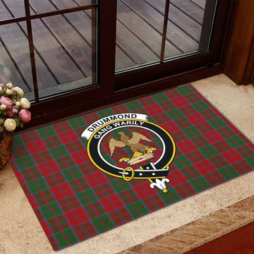 Drummond Tartan Rubber Doormat with Family Crest