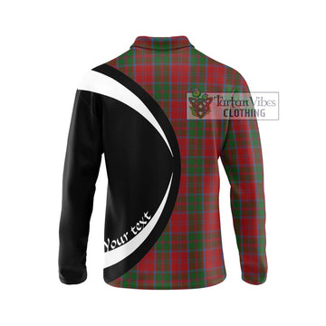 Drummond Tartan Long Sleeve Polo Shirt with Family Crest Circle Style - Tartan Vibes Clothing