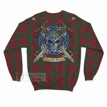 Tartan Vibes Clothing Drummond Tartan Sweatshirt with Family Crest Celtic Skull Style