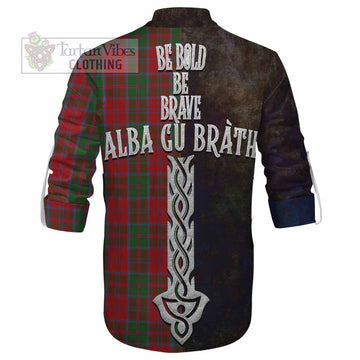 Tartan Vibes Clothing Drummond Tartan Family Crest Ghillie Kilt Shirt Alba Gu Brath Be Brave Lion Ancient Style