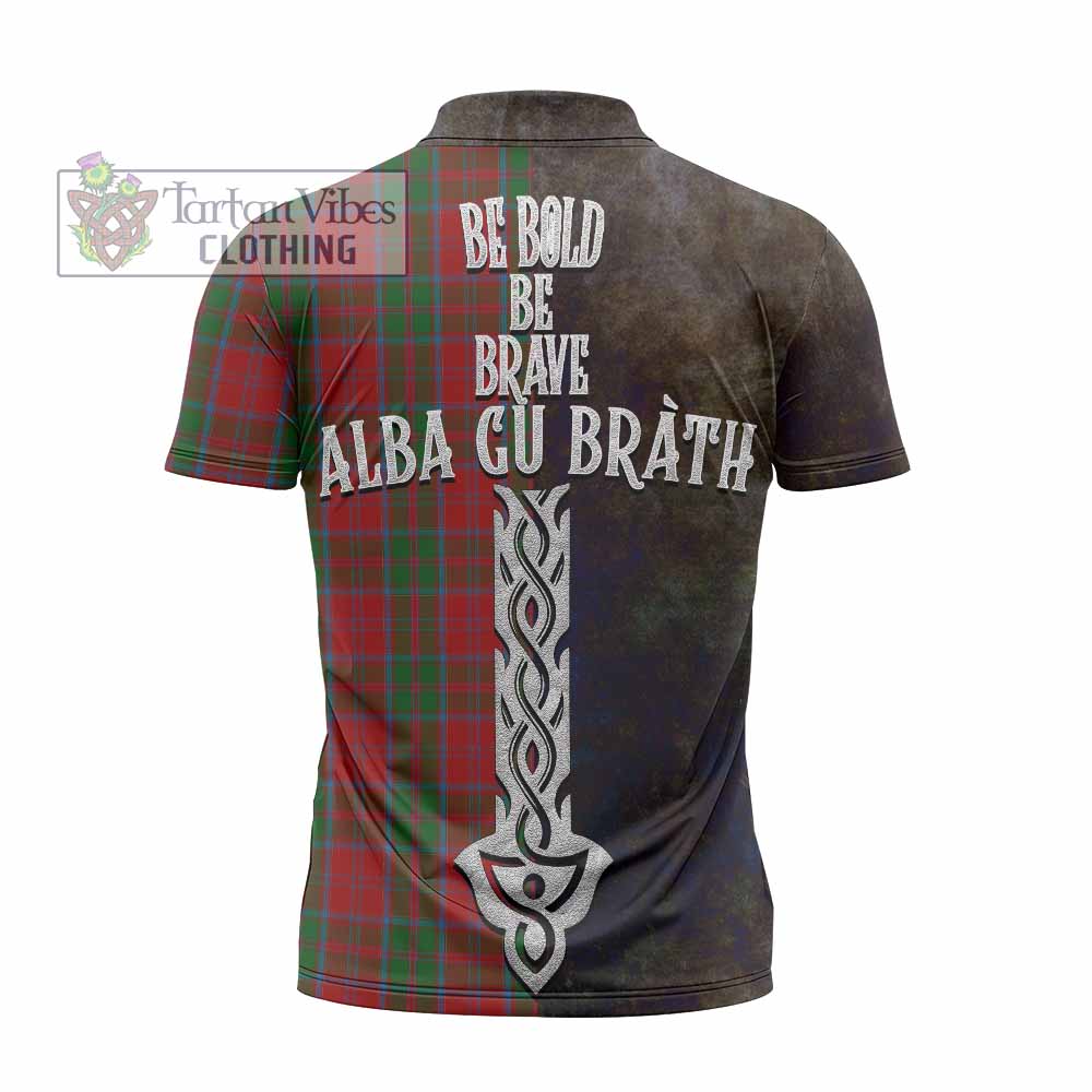 Tartan Vibes Clothing Drummond Tartan Family Crest Zipper Polo Shirt Alba Gu Brath Be Brave Lion Ancient Style