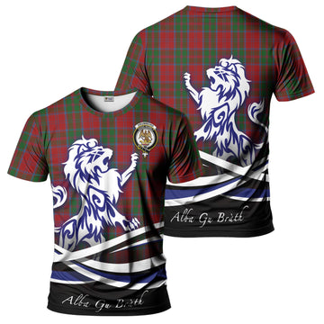 Drummond Tartan T-Shirt with Alba Gu Brath Regal Lion Emblem