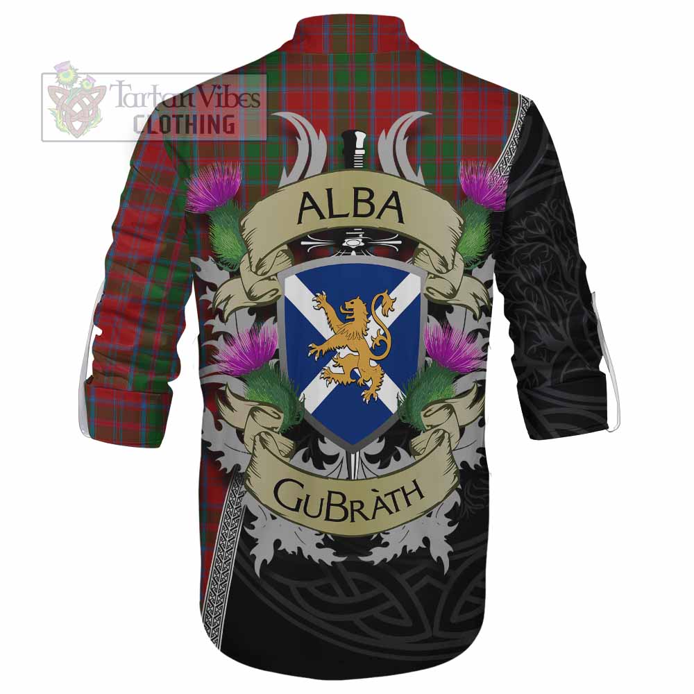 Tartan Vibes Clothing Drummond Tartan Family Crest Ghillie Kilt Shirt Lion Rampant Royal Thistle Shield Celtic Inspired