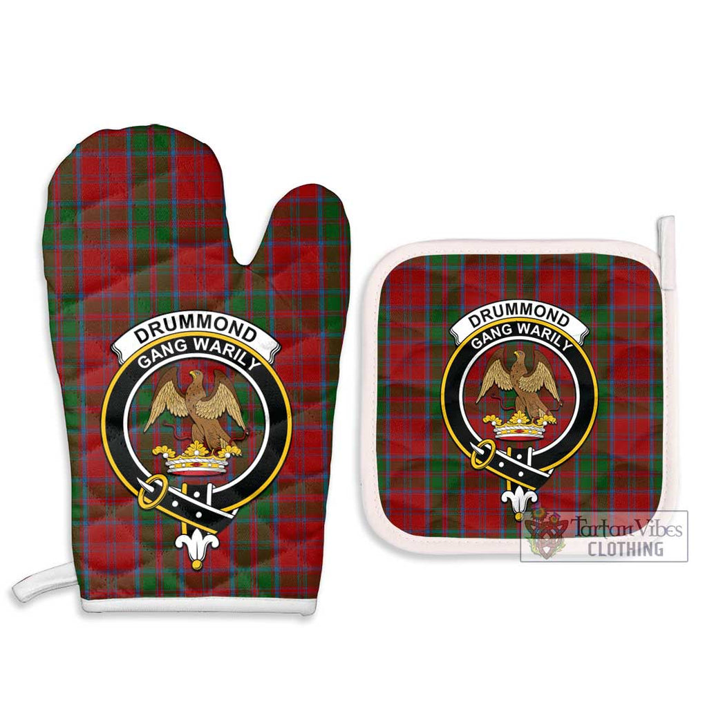 Drummond Tartan Combo Oven Mitt & Pot-Holder with Family Crest Combo 1 Oven Mitt & 2 Pot-Holder White - Tartan Vibes Clothing