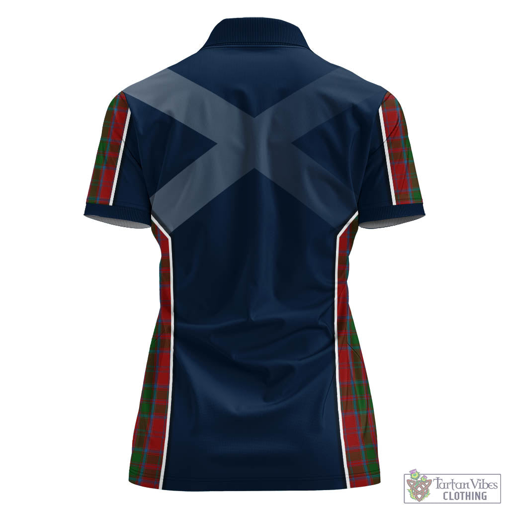 Tartan Vibes Clothing Drummond Tartan Women's Polo Shirt with Family Crest and Scottish Thistle Vibes Sport Style