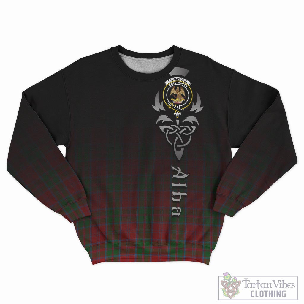 Tartan Vibes Clothing Drummond Tartan Sweatshirt Featuring Alba Gu Brath Family Crest Celtic Inspired