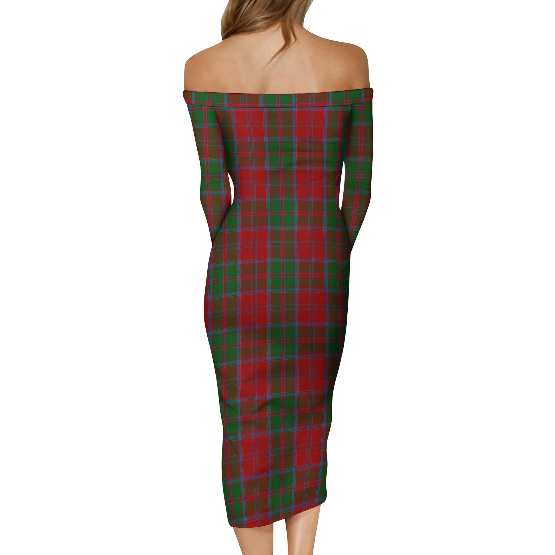 Drummond Tartan Off Shoulder Lady Dress - Tartanvibesclothing