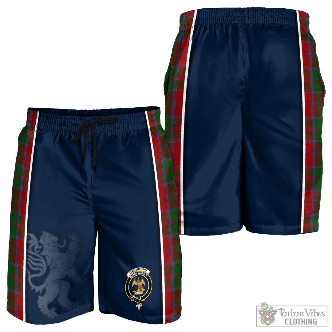 Tartan Vibes Clothing Drummond Tartan Men's Shorts with Family Crest and Lion Rampant Vibes Sport Style
