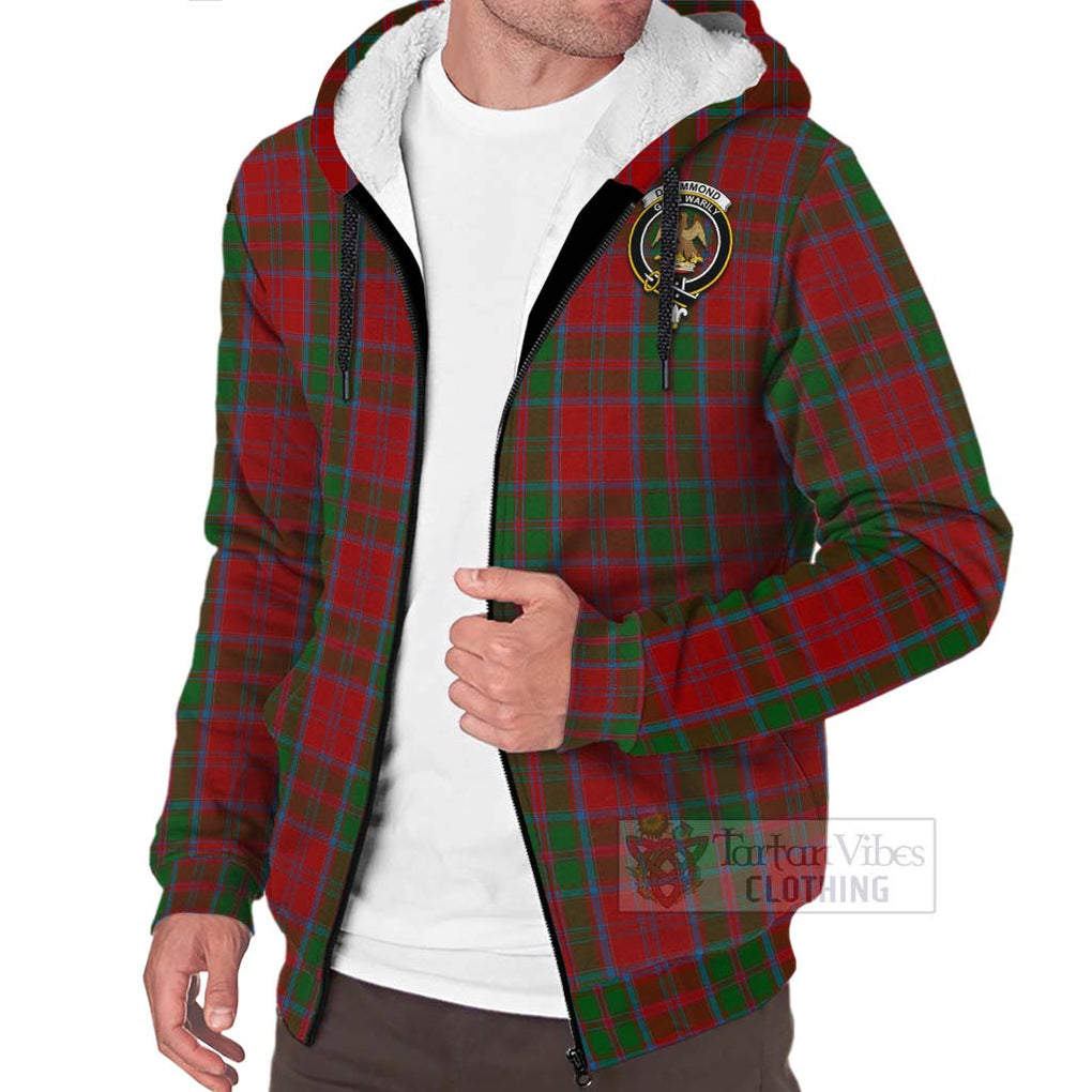Tartan Vibes Clothing Drummond Tartan Sherpa Hoodie with Family Crest Celtic Skull Style