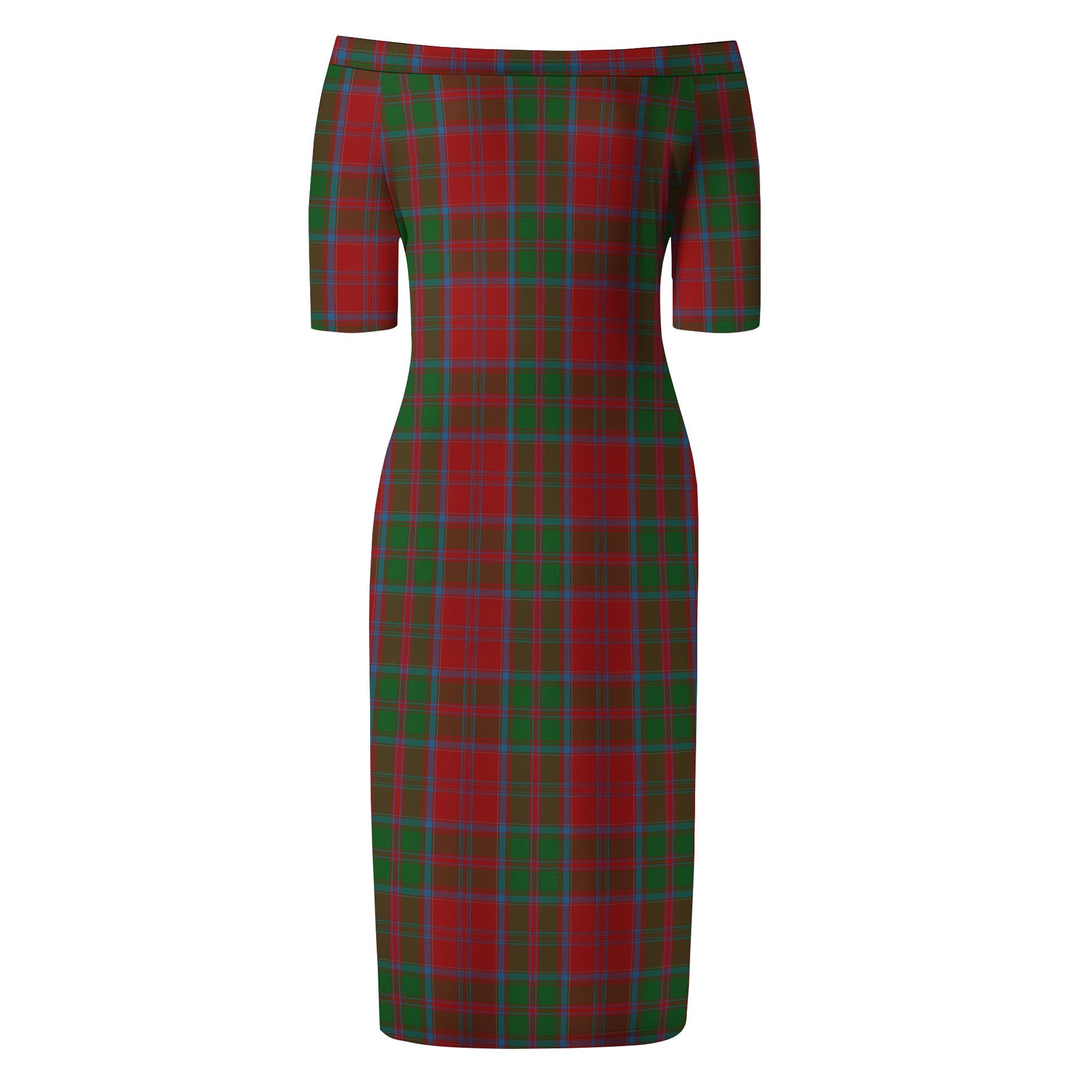 Drummond Tartan Off Shoulder Lady Dress - Tartanvibesclothing