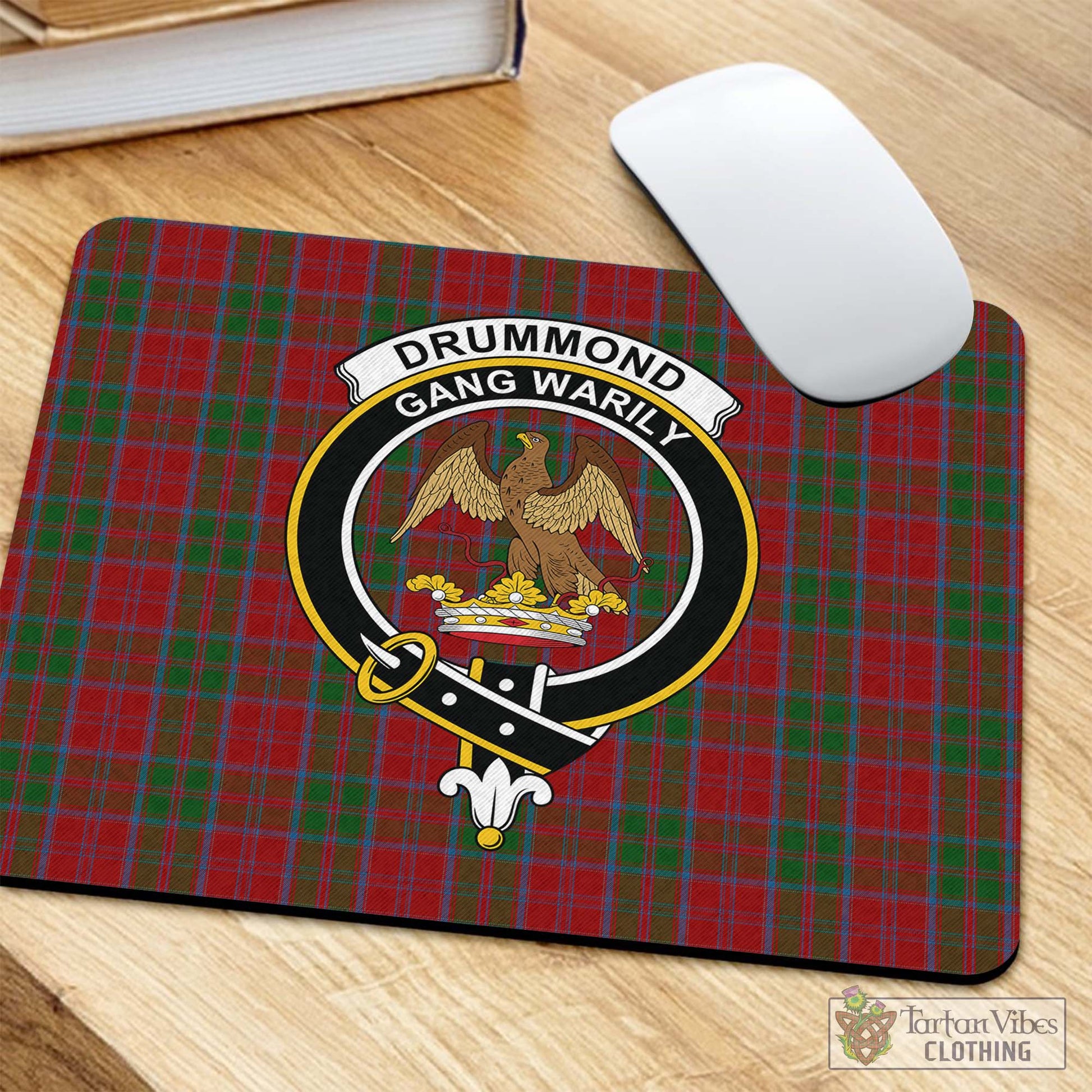 Tartan Vibes Clothing Drummond Tartan Mouse Pad with Family Crest