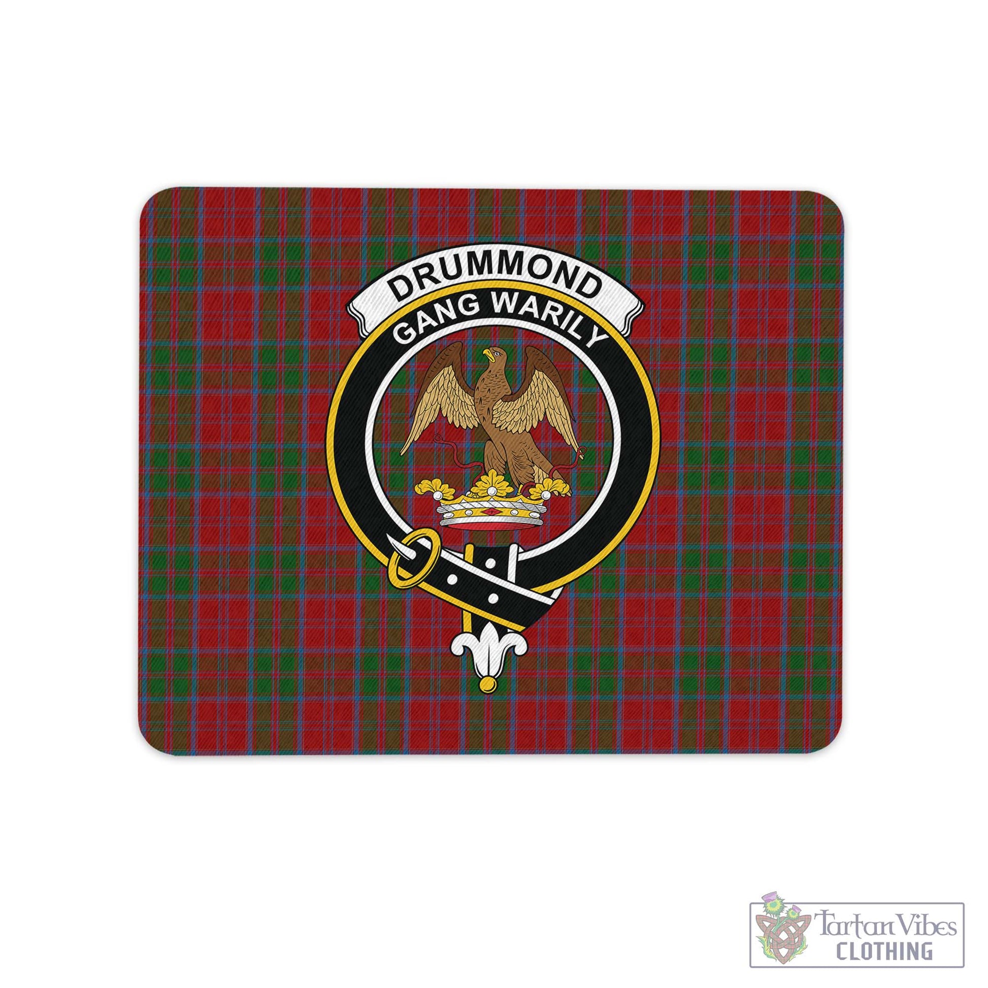 Tartan Vibes Clothing Drummond Tartan Mouse Pad with Family Crest