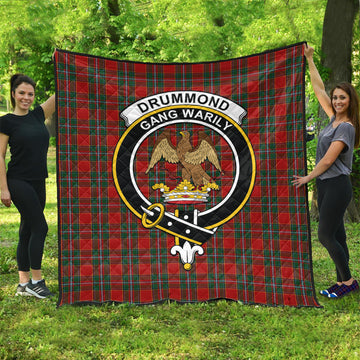 Drummond Ancient Tartan Quilt with Family Crest