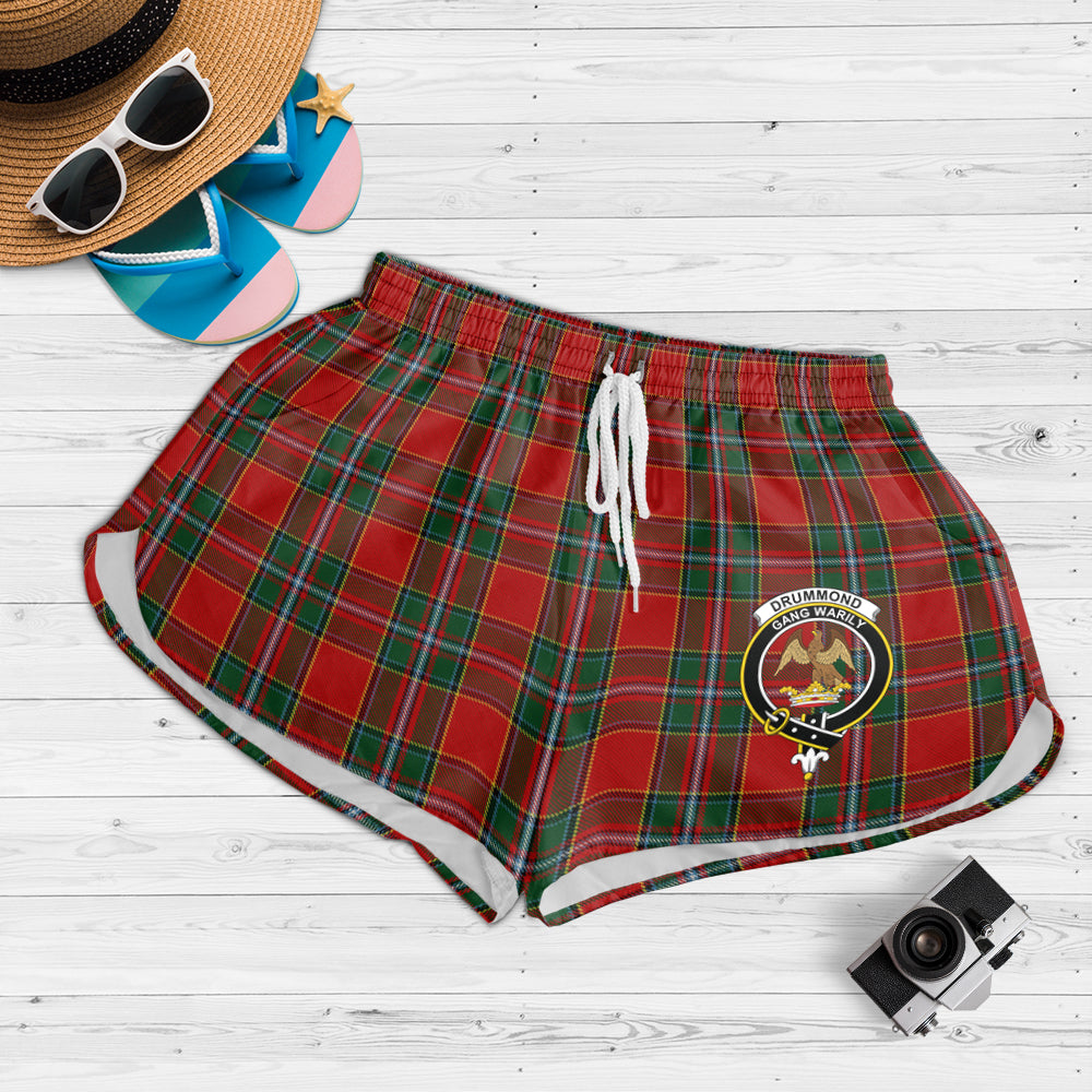 drummond-ancient-tartan-womens-shorts-with-family-crest