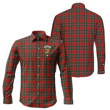 Drummond Ancient Tartan Long Sleeve Button Up Shirt with Family Crest