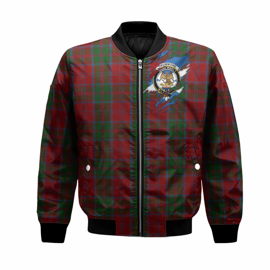 Drummond Clan Crest In Me Tartan Bomber Jacket Scotland Flag Style