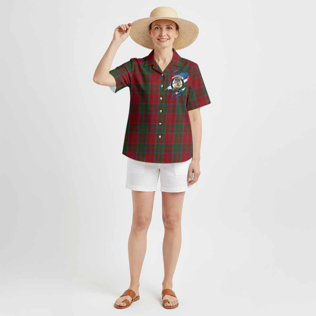 Drummond Clan Crest In Me Tartan Hawaiian Shirt Scotland Flag Style