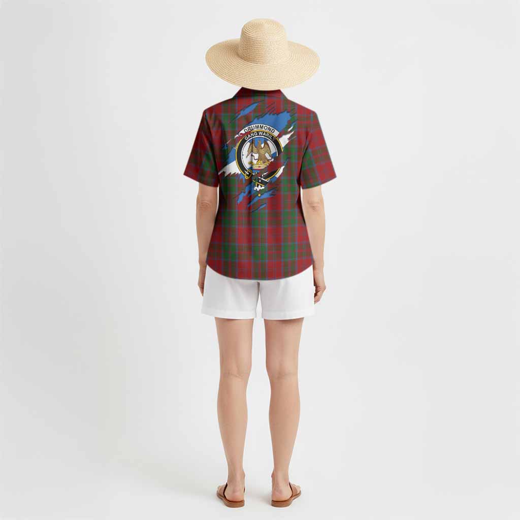 Drummond Clan Crest In Me Tartan Hawaiian Shirt Scotland Flag Style