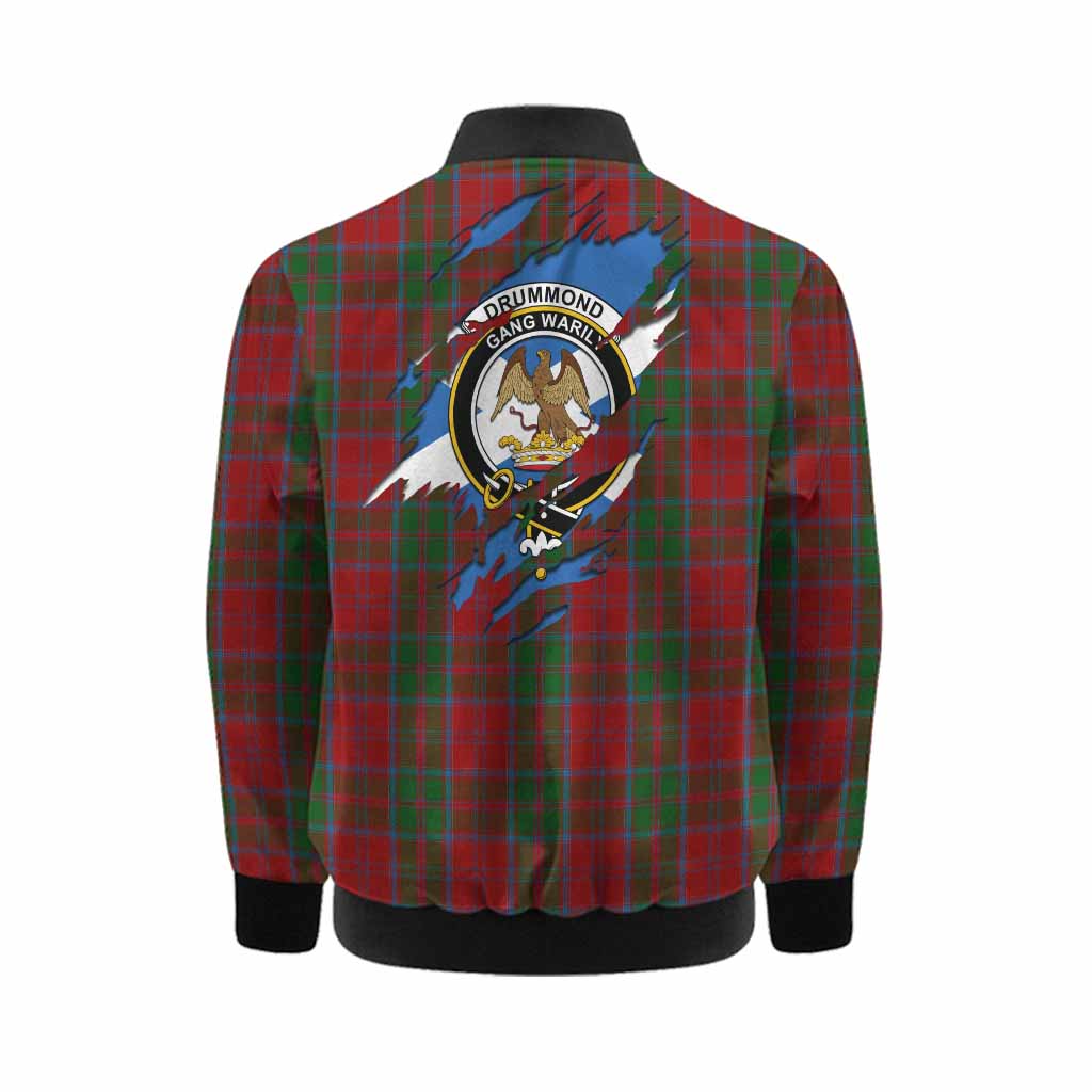 Drummond Clan Crest In Me Tartan Kid Bomber Jacket Scotland Flag Style