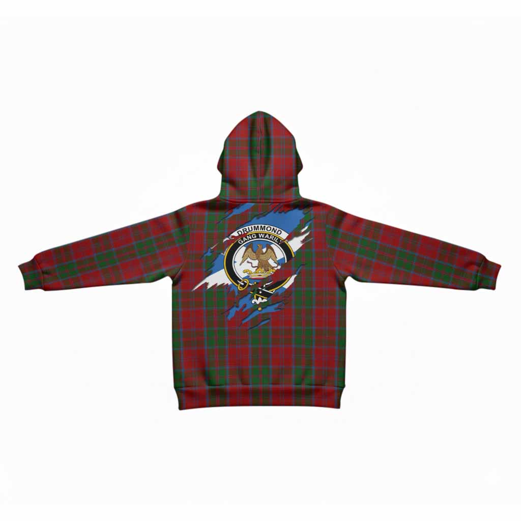 Drummond Clan Crest In Me Tartan Kid Hoodie Scotland Flag Style