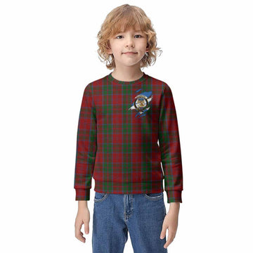 Drummond Clan Crest In Me Tartan Kid Knitted Sweatshirt Scotland Flag Style