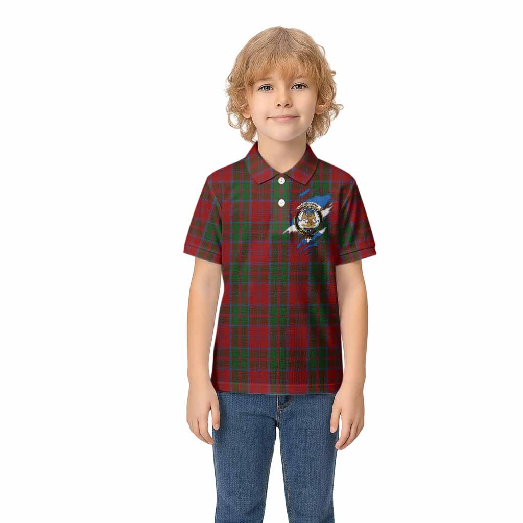 Drummond Clan Crest In Me Tartan Kid Polo Shirt Scotland Flag Style
