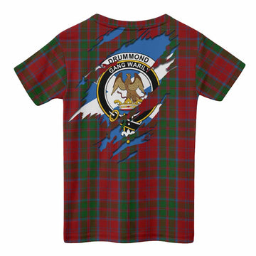 Drummond Clan Crest In Me Tartan Kid T-shirt Scotland Flag Style