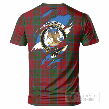 Drummond Clan Crest In Me Tartan T-Shirt Scotland Flag Style