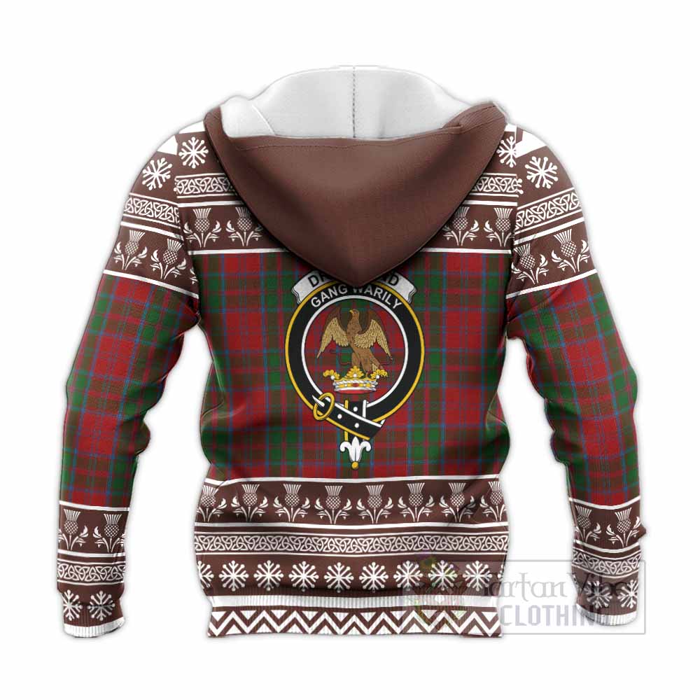 Drummond Clan Tartan Christmas Knitted Hoodie with Family Crest - Tartan Vibes Clothing
