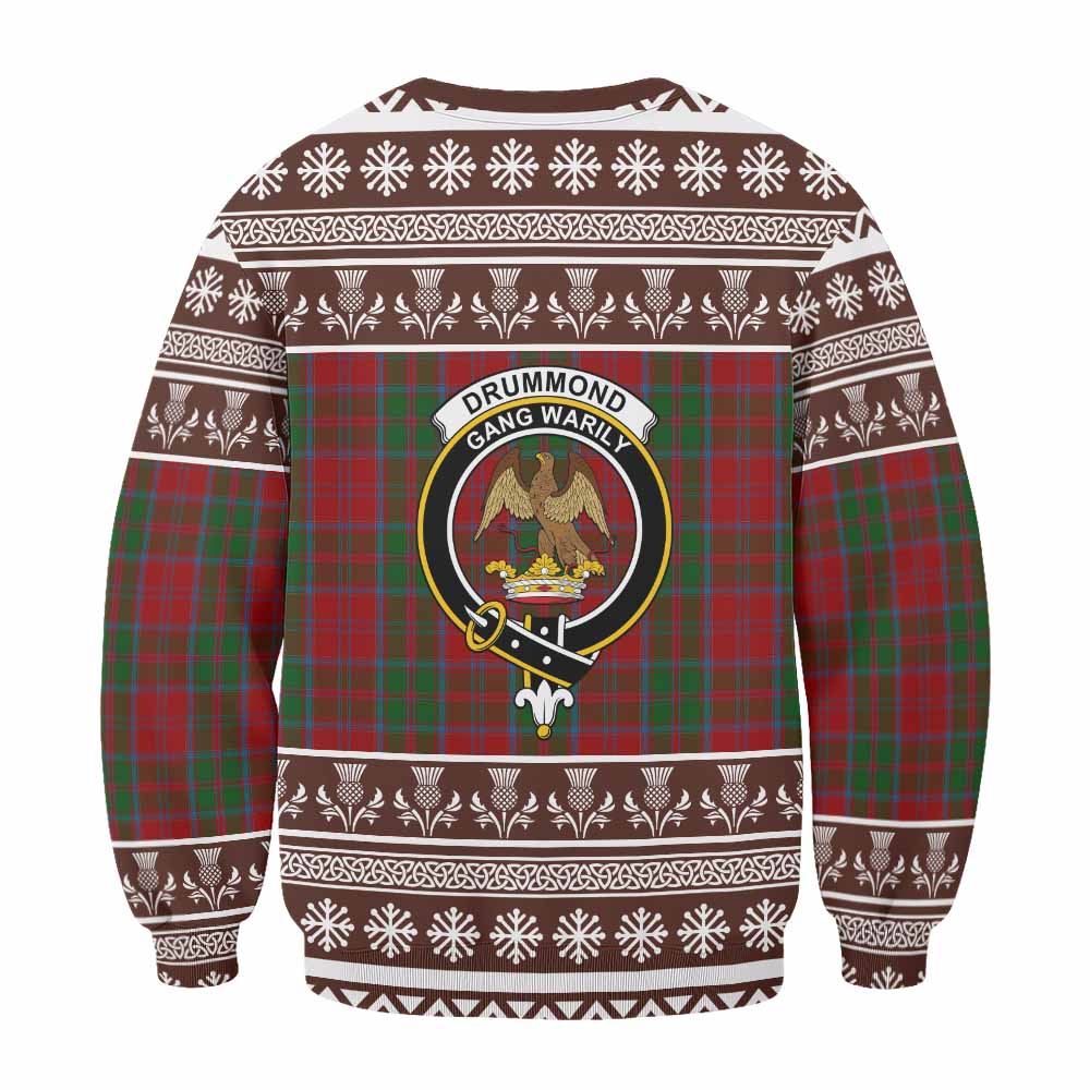 Drummond Clan Tartan Christmas Sweatshirt with Family Crest - Tartan Vibes Clothing