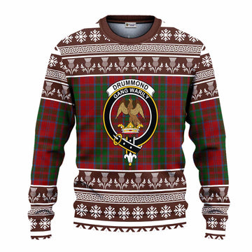 Drummond Clan Tartan Christmas Ugly Sweater with Family Crest