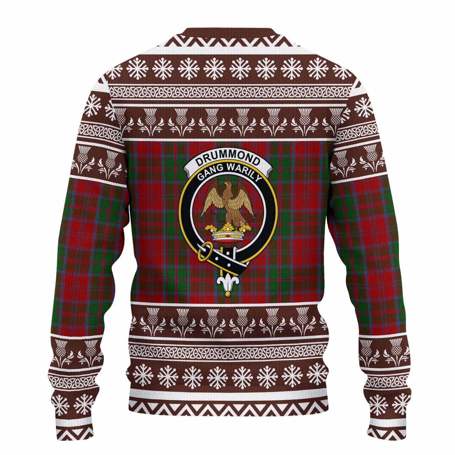 Drummond Clan Tartan Christmas Ugly Sweater with Family Crest - Tartan Vibes Clothing