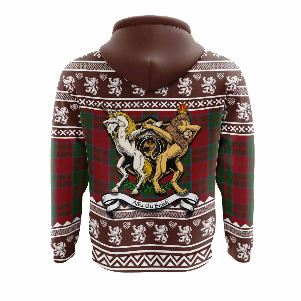 Drummond Clan Tartan Crest Christmas Hoodie Coat of Arms Funny Style - Tartan Vibes Clothing