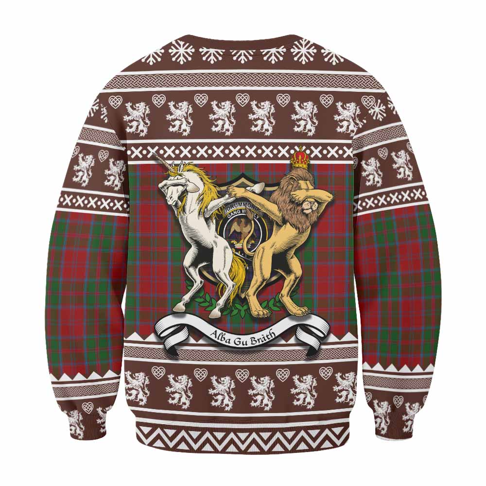 Drummond Clan Tartan Crest Christmas Sweatshirt Coat of Arms Funny Style - Tartan Vibes Clothing