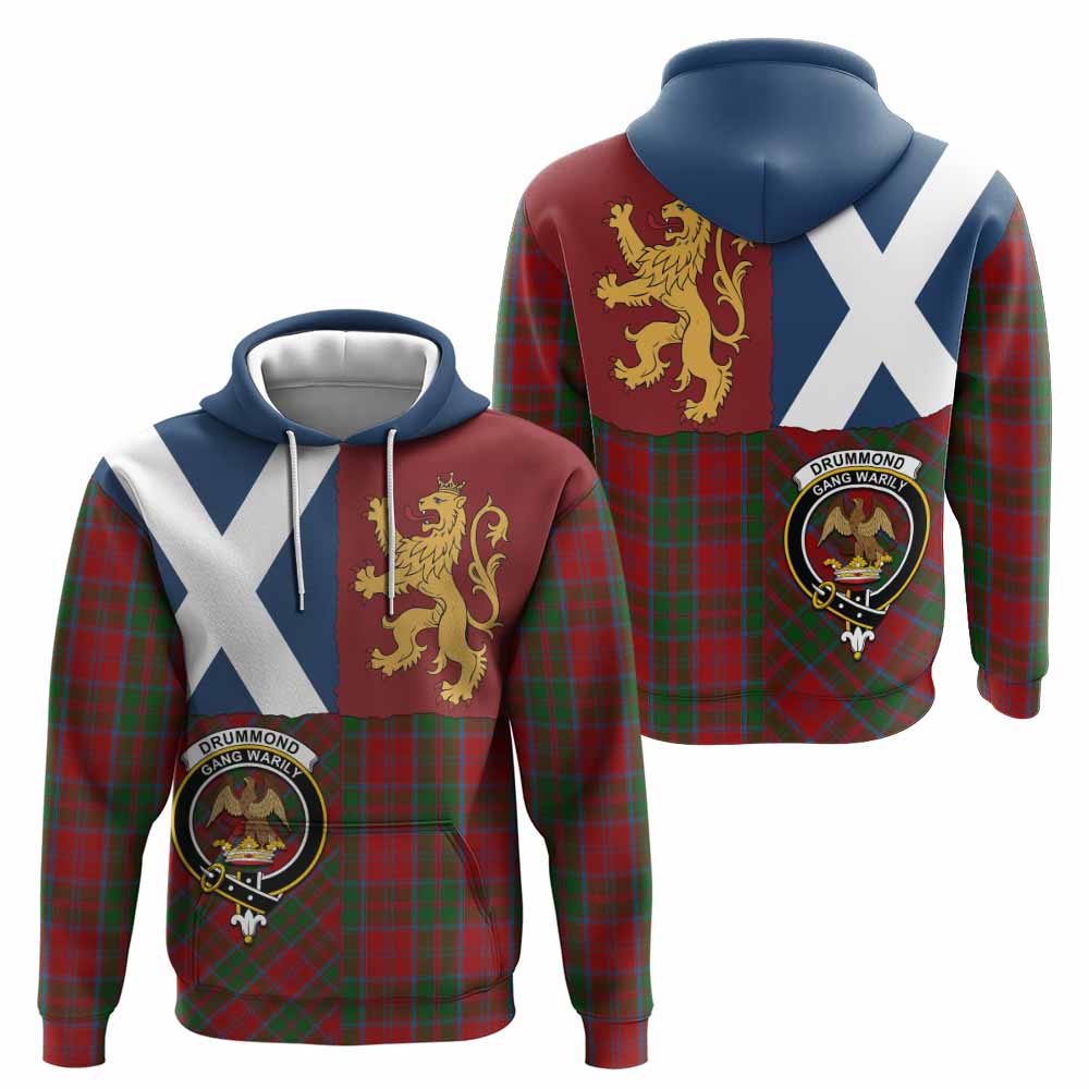 Drummond Crest Tartan Hoodie with Lion Rampant Saltire Style