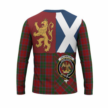Drummond Crest Tartan Long Sleeve T-Shirt with Lion Rampant Saltire Style