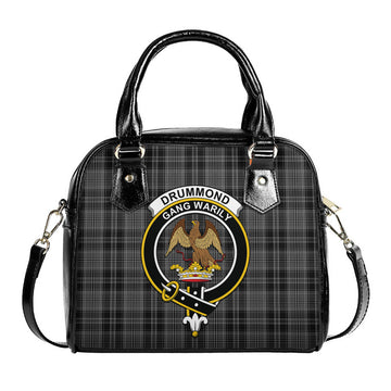 Drummond Grey Tartan Shoulder Handbags with Family Crest