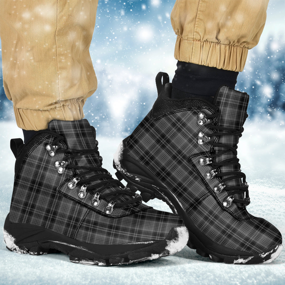 Drummond Grey Tartan Alpine Boots - Tartanvibesclothing