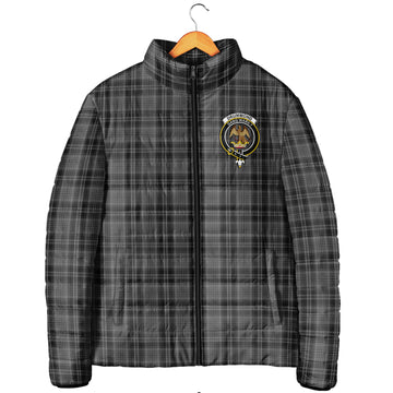 Drummond Grey Tartan Padded Jacket with Family Crest