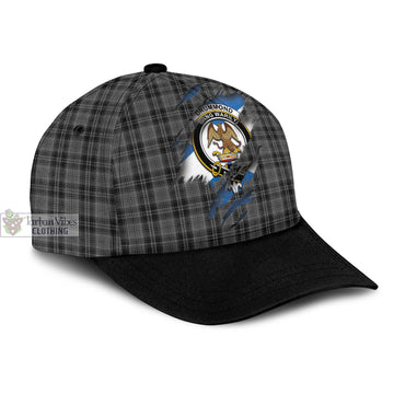 Drummond Grey Tartan Classic Cap with Family Crest In Me Style