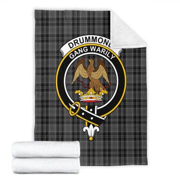 Drummond Grey Tartan Blanket with Family Crest