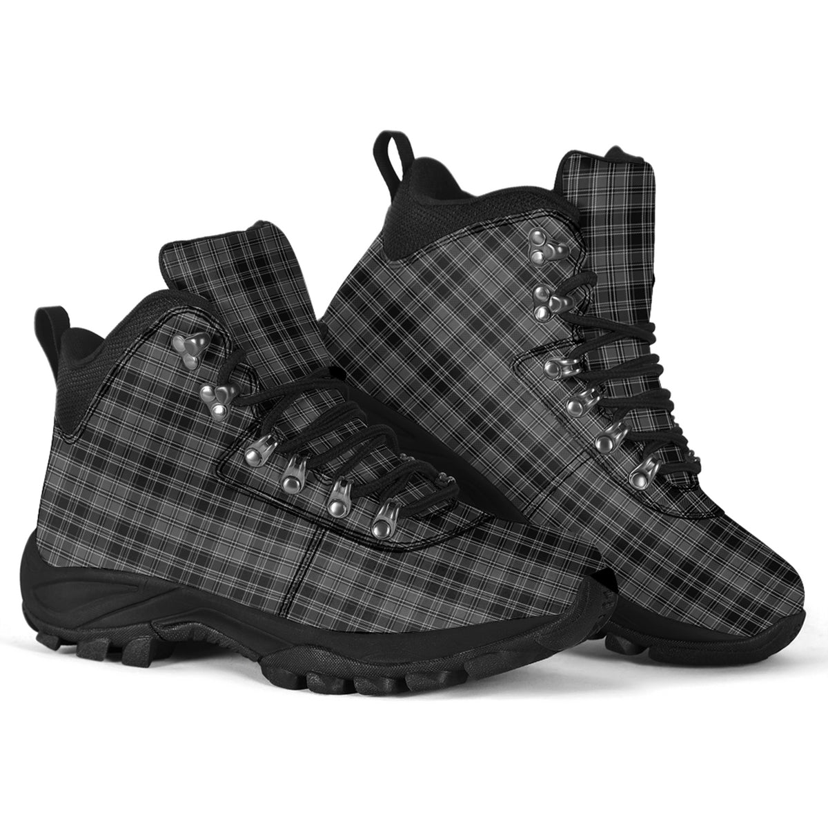 Drummond Grey Tartan Alpine Boots - Tartanvibesclothing