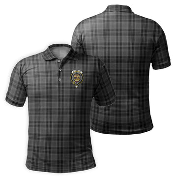 Drummond Grey Tartan Men's Polo Shirt with Family Crest