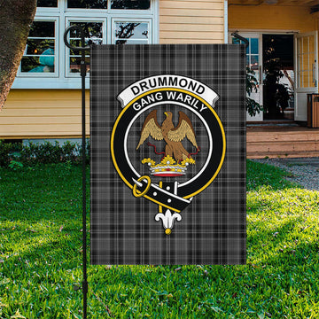 Drummond Grey Tartan Flag with Family Crest