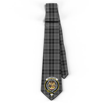 Drummond Grey Tartan Classic Necktie with Family Crest