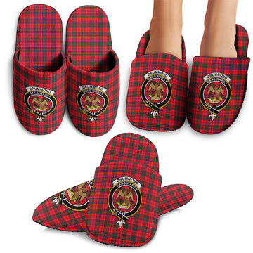 Drummond Modern Tartan Home Slippers with Family Crest