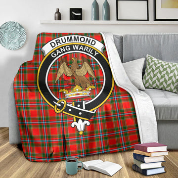 Drummond of Perth Tartan Blanket with Family Crest