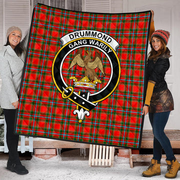 Drummond of Perth Tartan Quilt with Family Crest